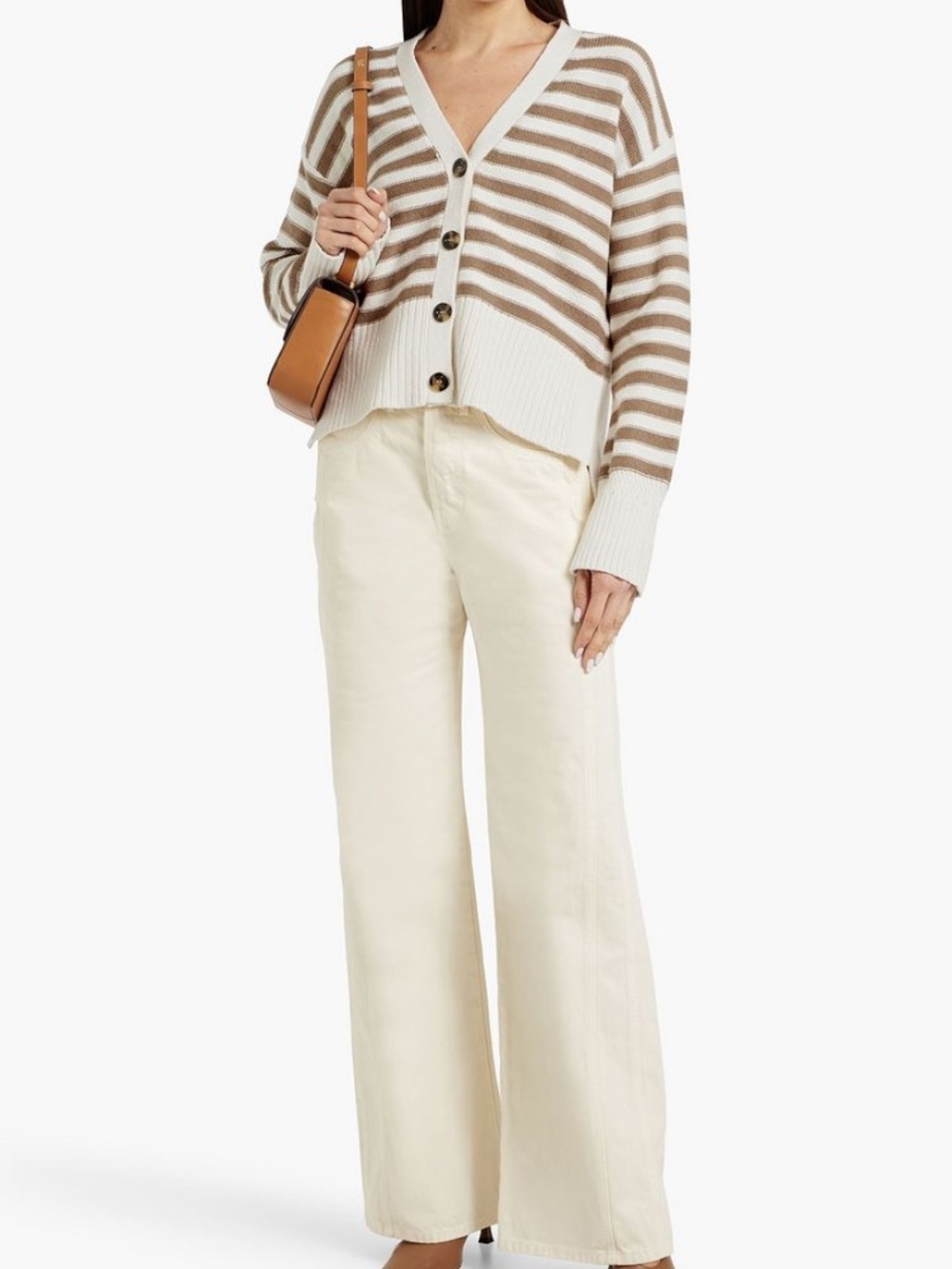 Veronica Beard Saylor striped cotton cardigan